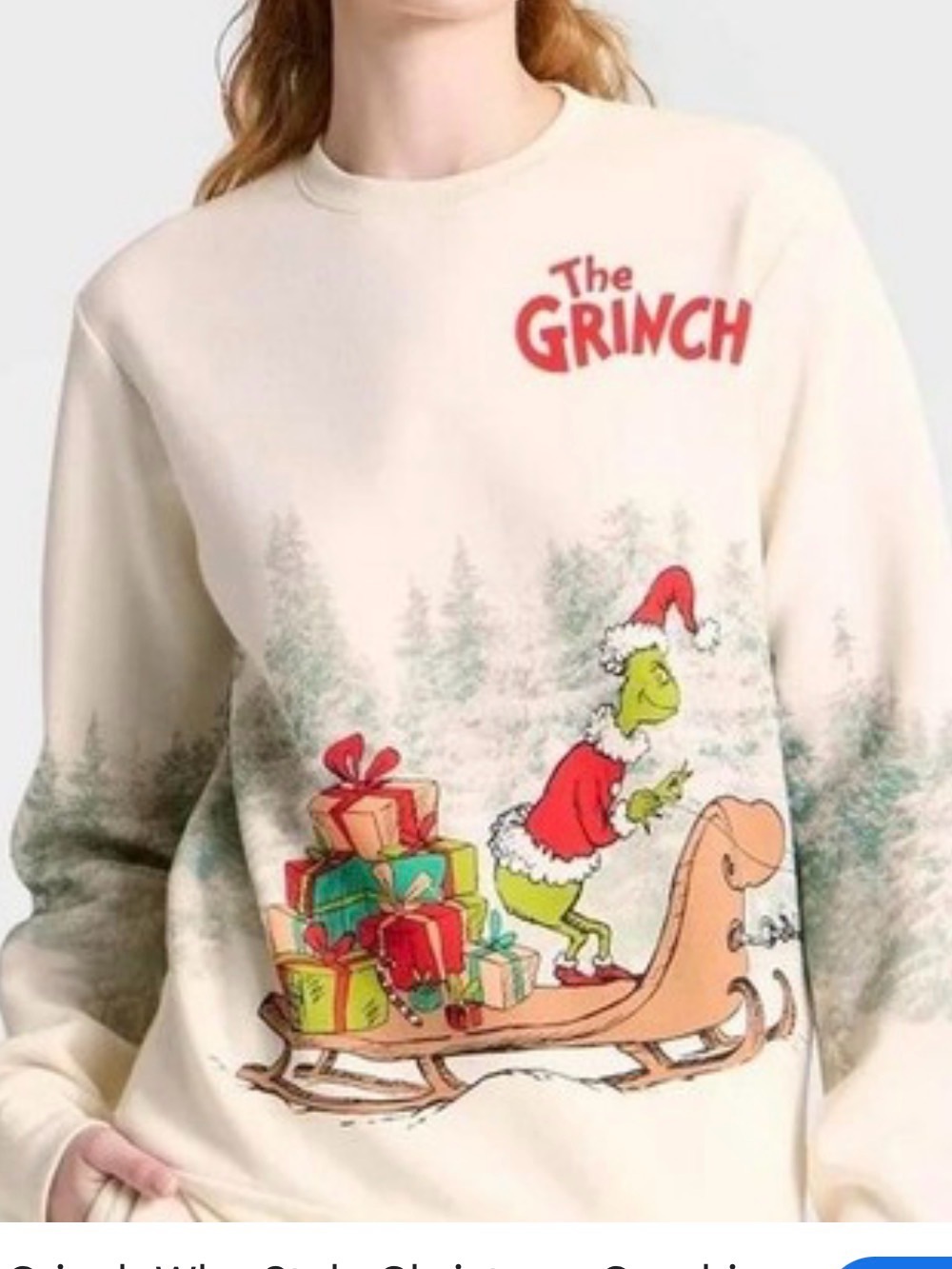 Festive Grinch White Sweatshirt